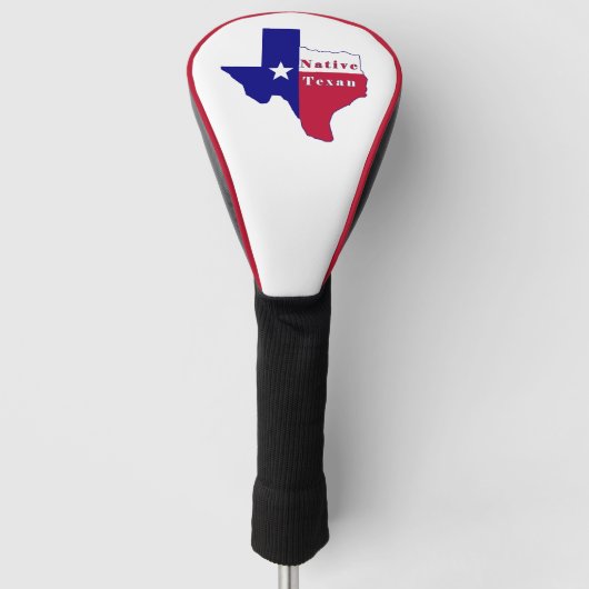 Native Texan Flag Map Golfheadcover (Voorkant)