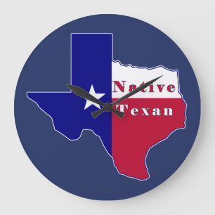 Native Texan Flag Map Grote Klok