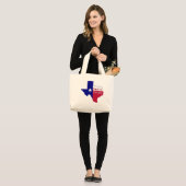 Native Texan Flag Map Grote Tote Bag (Voorkant (model))