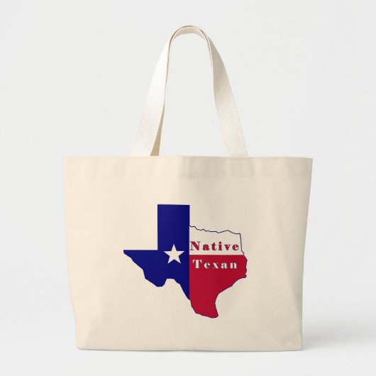 Native Texan Flag Map Grote Tote Bag (Voorkant)