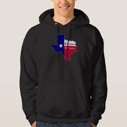 Native Texan Flag Map Hoodie (Voorkant)