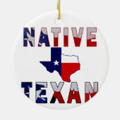 Native Texan Flag Map Keramisch Ornament (Achterkant)