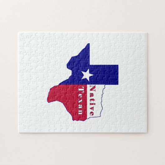 Native Texan Flag Map Legpuzzel (Horizontaal)