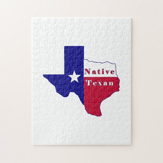 Native Texan Flag Map Legpuzzel (Verticaal)