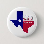 Native Texan Flag Map Ronde Button 5,7 Cm (Voorkant)