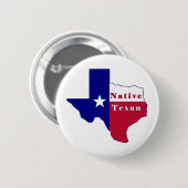 Native Texan Flag Map Ronde Button 5,7 Cm (Voorkant /achterkant)
