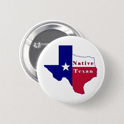 Native Texan Flag Map Ronde Button 5,7 Cm (Voorkant /achterkant)
