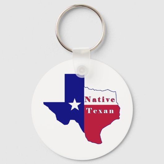 Native Texan Flag Map Sleutelhanger (Voorkant)