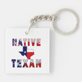 Native Texan Flag Map Sleutelhanger (Achterkant)