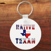 Native Texan Flag Map Sleutelhanger (Voorkant)