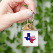 Native Texan Flag Map Sleutelhanger (Hand)