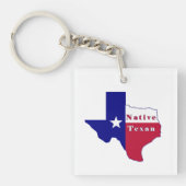 Native Texan Flag Map Sleutelhanger (voorkant)