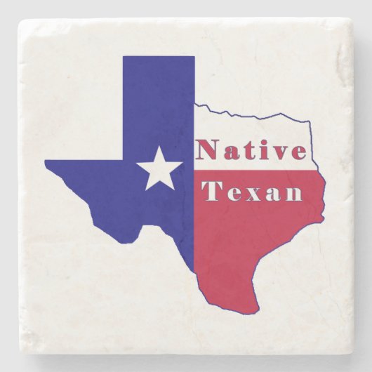 Native Texan Flag Map Stenen Onderzetter (Voorkant)