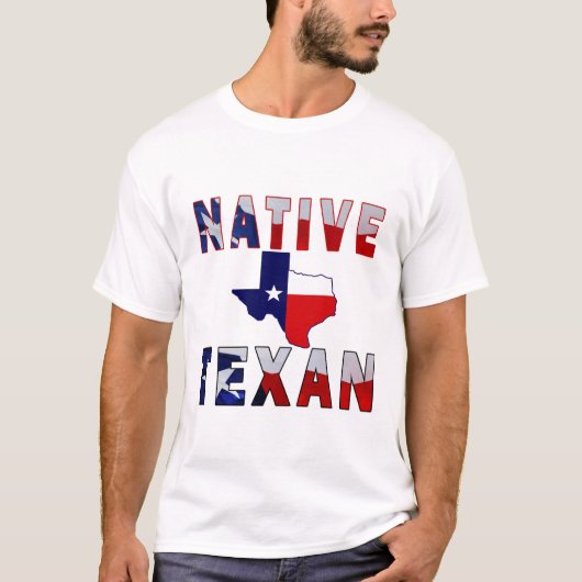Native Texan Flag Map T-shirt (Voorkant)