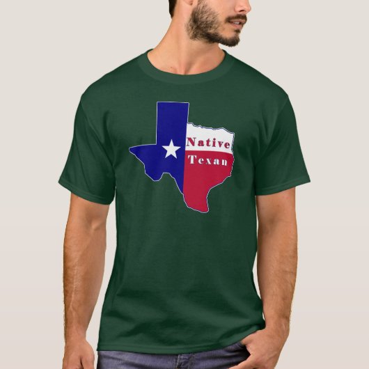 Native Texan Flag Map T-shirt (Voorkant)