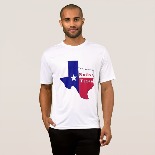 Native Texan Flag Map T-shirt (Voorkant volledig)