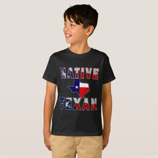 Native Texan Flag Map T-shirt (Voorkant volledig)