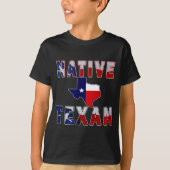 Native Texan Flag Map T-shirt (Voorkant)