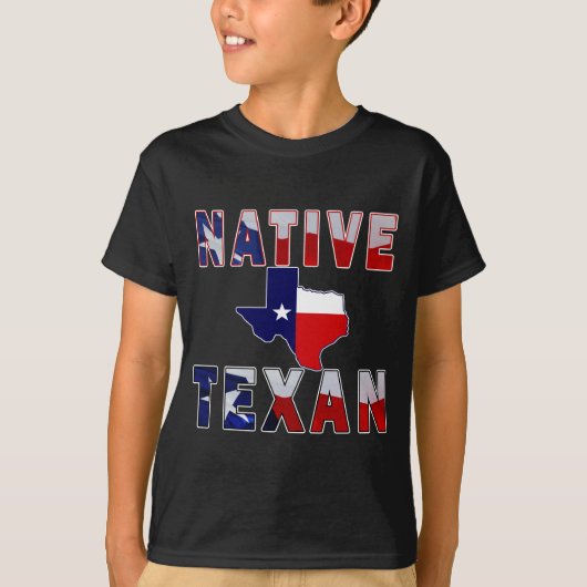 Native Texan Flag Map T-shirt (Voorkant)