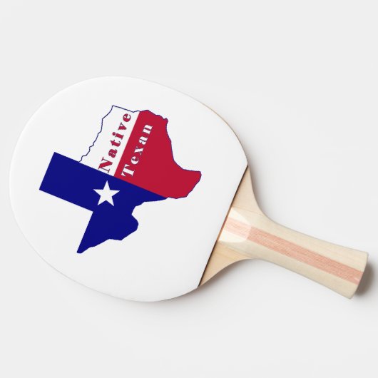 Native Texan Flag Map Tafeltennisbatje (Zijkant)