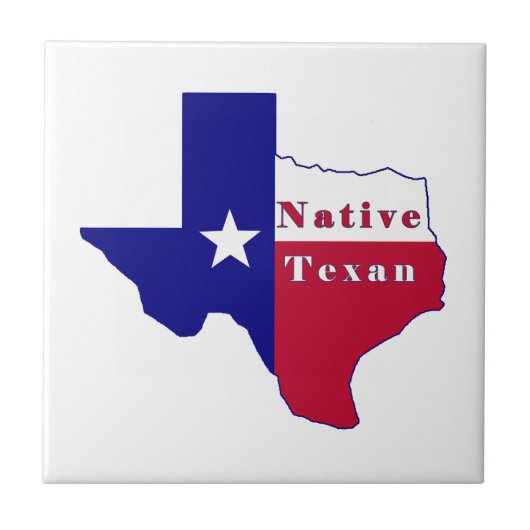 Native Texan Flag Map Tegeltje (Voorkant)
