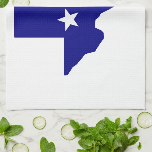 Native Texan Flag Map Theedoek (Gevouwen)