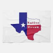 Native Texan Flag Map Theedoek (Horizontaal)
