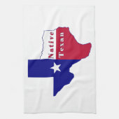 Native Texan Flag Map Theedoek (Verticaal)
