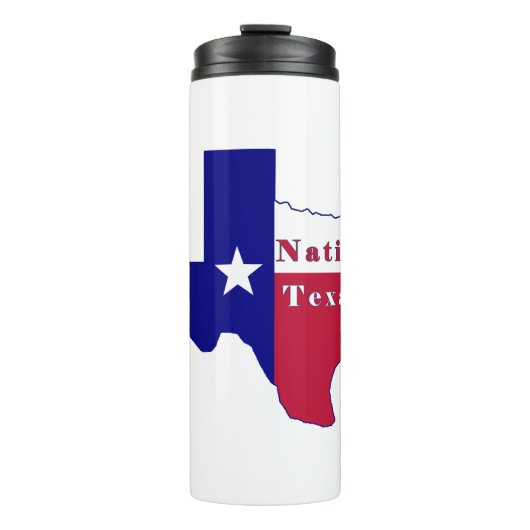 Native Texan Flag Map Thermosbeker (Voorkant)