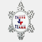Native Texan Flag Map Tin Sneeuwvlok Ornament (Rechts)
