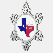 Native Texan Flag Map Tin Sneeuwvlok Ornament (Rechts)