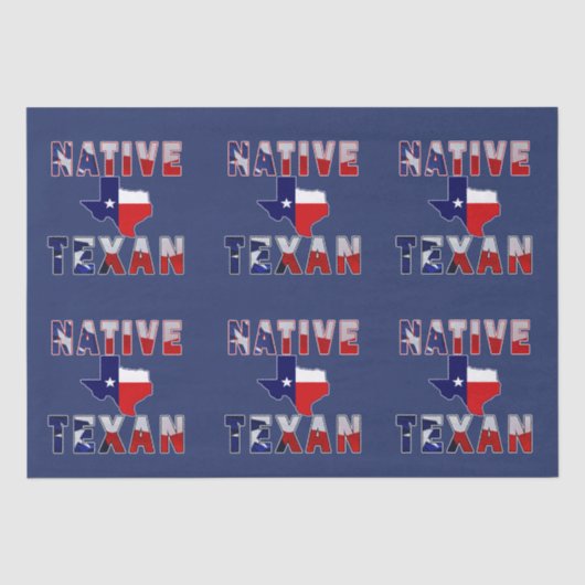 Native Texan Flag Map Tissuepapier (Voorkant)