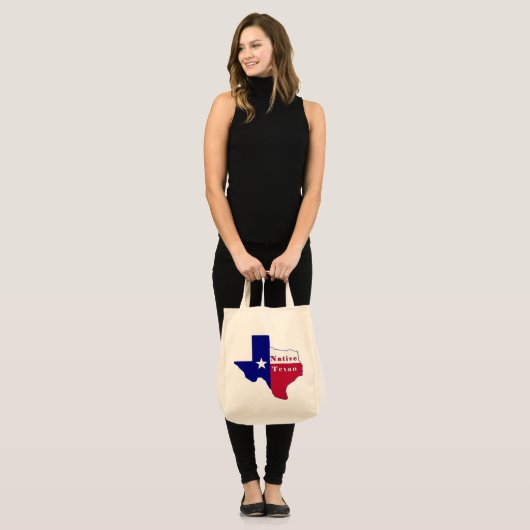 Native Texan Flag Map Tote Bag (Voorkant (model))