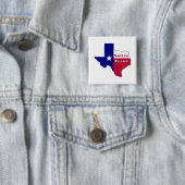 Native Texan Flag Map Vierkante Button 5,1 Cm (In situ)