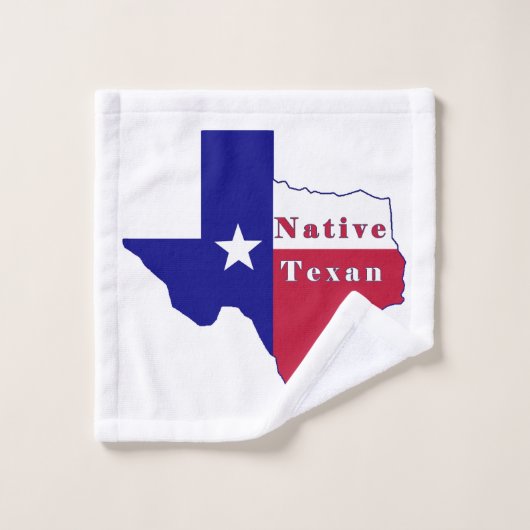 Native Texan Flag Map Washandje (Wasdoekje)