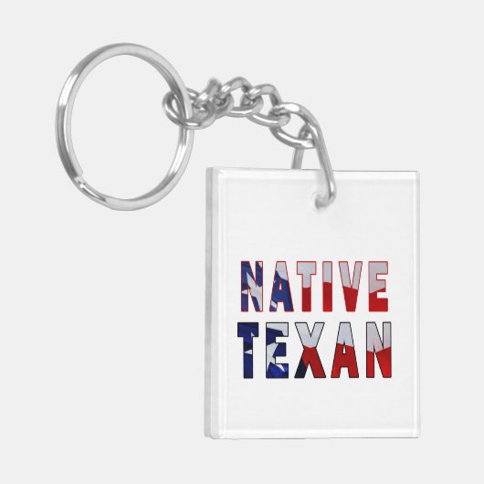 Native Texan Flag Sleutelhanger (Voorkant Links)
