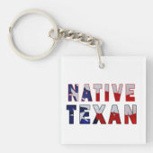 Native Texan Flag Sleutelhanger (Voorkant)