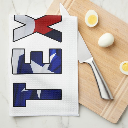 Native Texan Flag Theedoek (Quarter Fold)