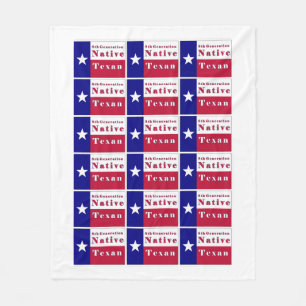 Native Texan Flag van de 8e generatie Fleece Deken