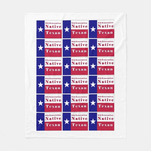 Native Texan Flag van de 8e generatie Fleece Deken (Voorkant)