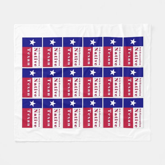 Native Texan Flag van de 8e generatie Fleece Deken (Voorkant (Horizontaal))