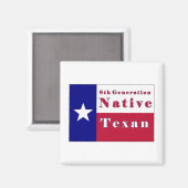 Native Texan Flag van de 8e generatie Magneet (Voorkant / Achterkant)