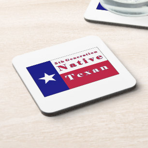 Native Texan Flag van de vijfde generatie Bier Onderzetter