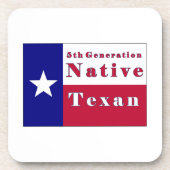 Native Texan Flag van de vijfde generatie Bier Onderzetter (Voorkant)
