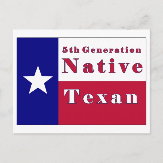 Native Texan Flag van de vijfde generatie Briefkaart (Voorkant)