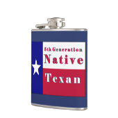 Native Texan Flag van de vijfde generatie Heupfles (Links)