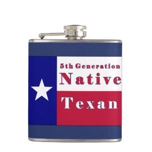 Native Texan Flag van de vijfde generatie Heupfles