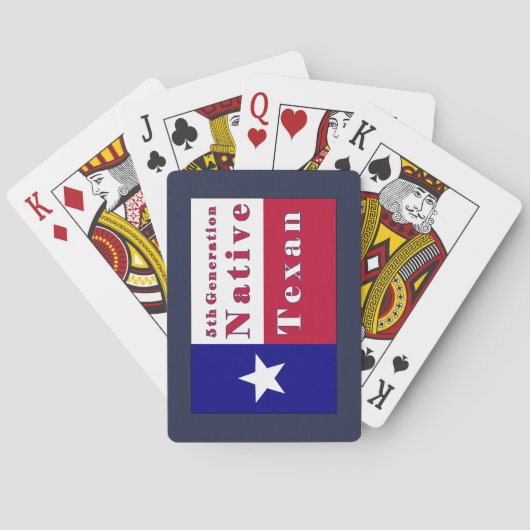 Native Texan Flag van de vijfde generatie Pokerkaarten (Achterkant)