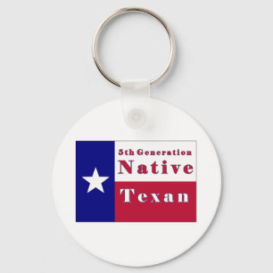 Native Texan Flag van de vijfde generatie Sleutelhanger