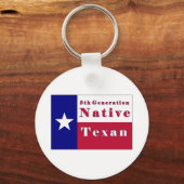 Native Texan Flag van de vijfde generatie Sleutelhanger (Voorkant)